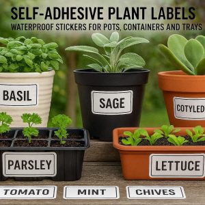 Self Adhesive Plant Labels Waterproof Stickers for Pots Containers and Trays